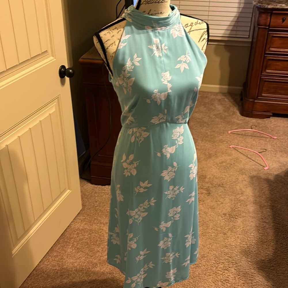 NWOT EUC Sz 10 Cute lightweight Spring dress high neck floral